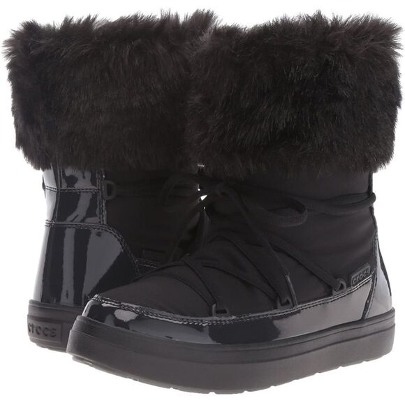 Crocs Lodgepoint Lace Boots In Black - Picture 6 of 8